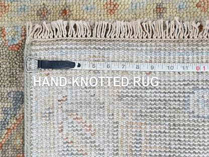 Green 2'0" x 3'0" Oushak And Peshawar Hand knotted Wool Rug - Sku: O010469