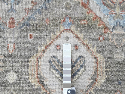 Green 8'0" x 9'9" Oushak And Peshawar Hand knotted Wool Rug - Sku: O010470
