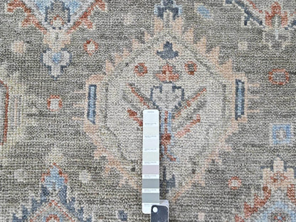 Green 8'11" x 11'10" Oushak And Peshawar Hand knotted Wool Rug - Sku: O010471