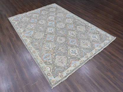Green 9'11" x 13'8" Oushak And Peshawar Hand knotted Wool Rug - Sku: O010472