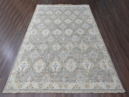 Green 11'10" x 14'11" Oushak And Peshawar Hand knotted Wool Rug - Sku: O010473