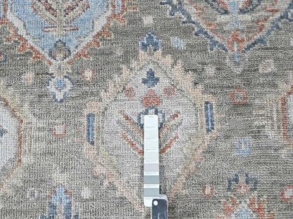 Green 11'10" x 14'11" Oushak And Peshawar Hand knotted Wool Rug - Sku: O010473