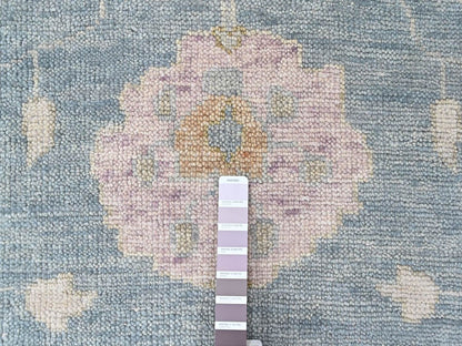 Blue 11'11" x 14'10" Oushak And Peshawar Hand knotted Wool Rug - Sku: O010478