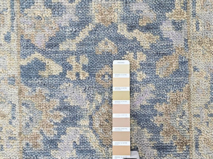 Blue 2'0" x 3'0" Oushak And Peshawar Hand knotted Wool Rug - Sku: O010479