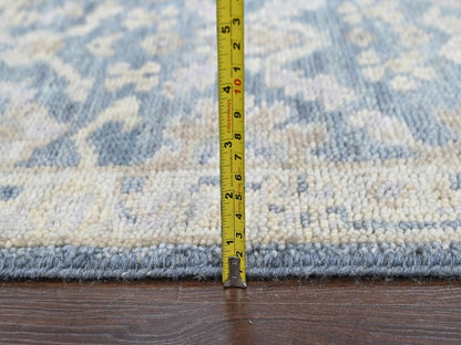 Blue 2'0" x 3'0" Oushak And Peshawar Hand knotted Wool Rug - Sku: O010479