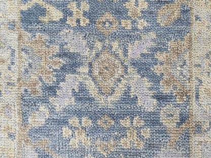 Blue 2'0" x 2'11" Oushak And Peshawar Hand knotted Wool Rug - Sku: O010480