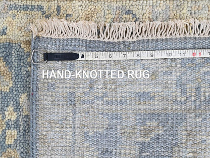 Blue 2'0" x 2'11" Oushak And Peshawar Hand knotted Wool Rug - Sku: O010480