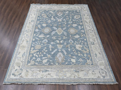 Blue 11'9" x 14'9" Oushak And Peshawar Hand knotted Wool Rug - Sku: O010483