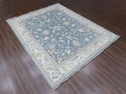 Blue 11'9" x 14'9" Oushak And Peshawar Hand knotted Wool Rug - Sku: O010483