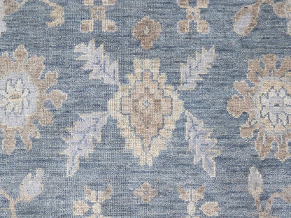 Blue 11'9" x 14'9" Oushak And Peshawar Hand knotted Wool Rug - Sku: O010483