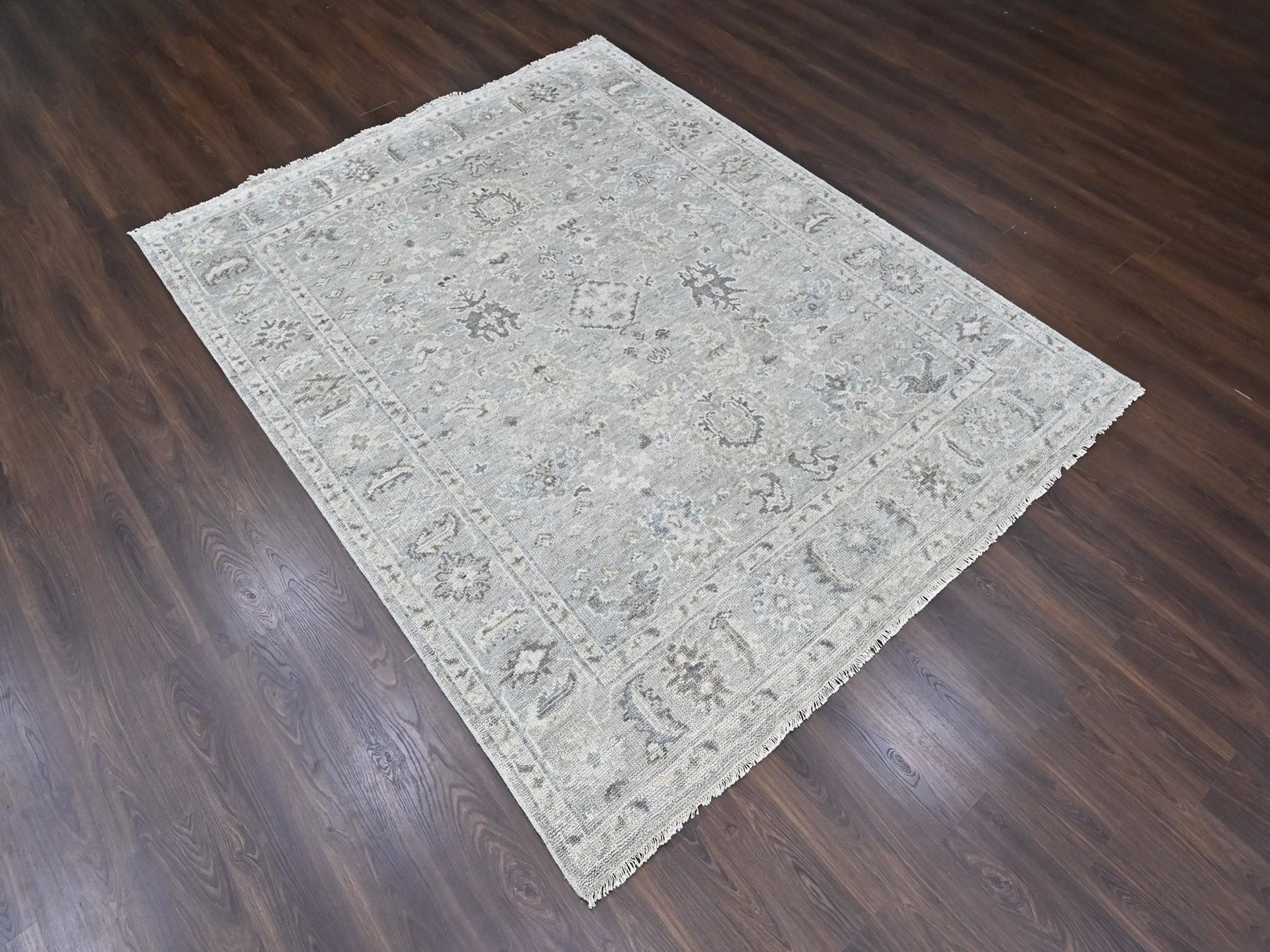 Oushak Oushak hand-knotted wool rug in Gray, 8'1" x 9'11" — SKU O010486 (view 3)