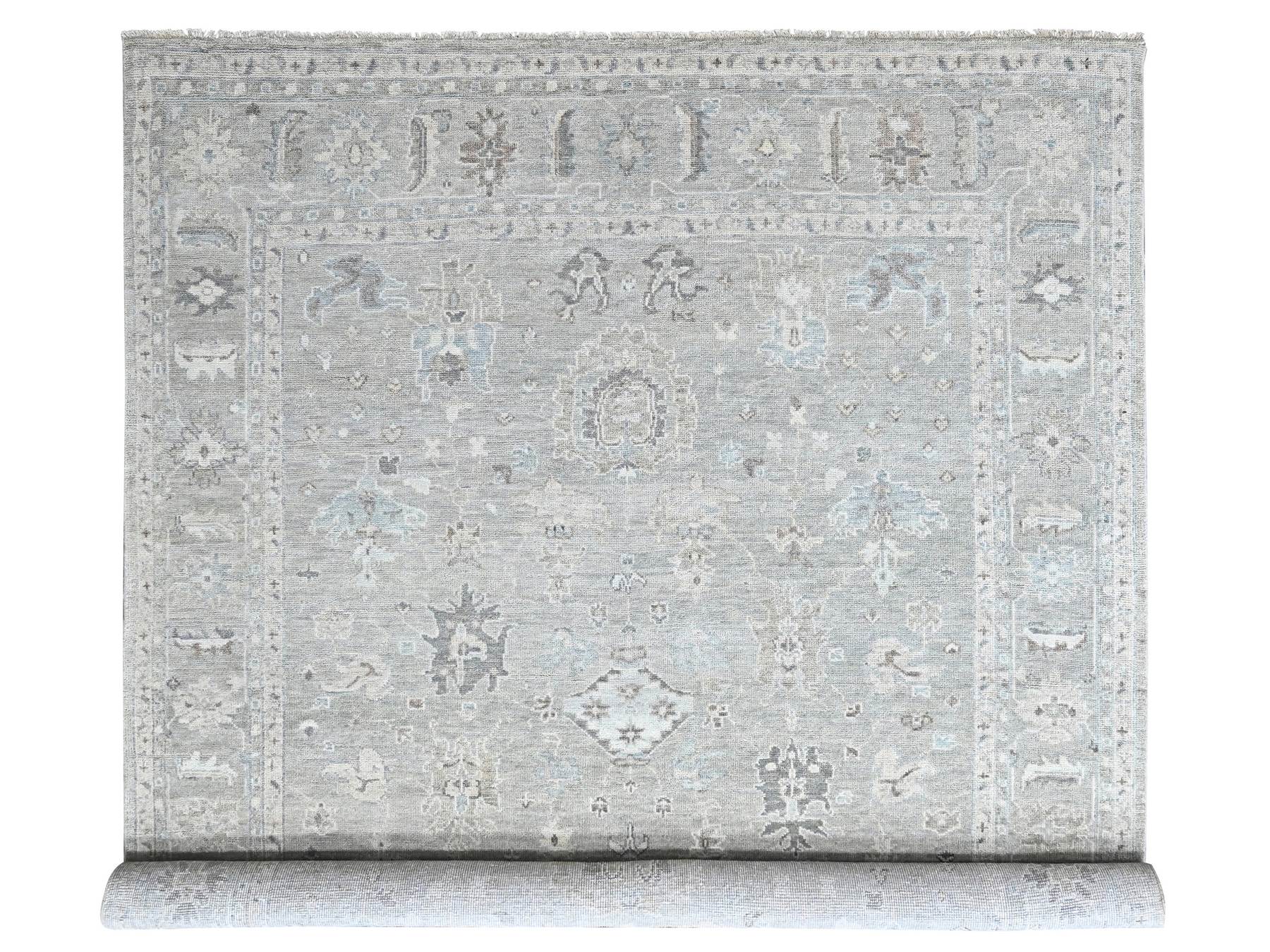 Oushak Oushak hand-knotted wool rug in Gray, 11'9" x 14'9" — SKU O010488