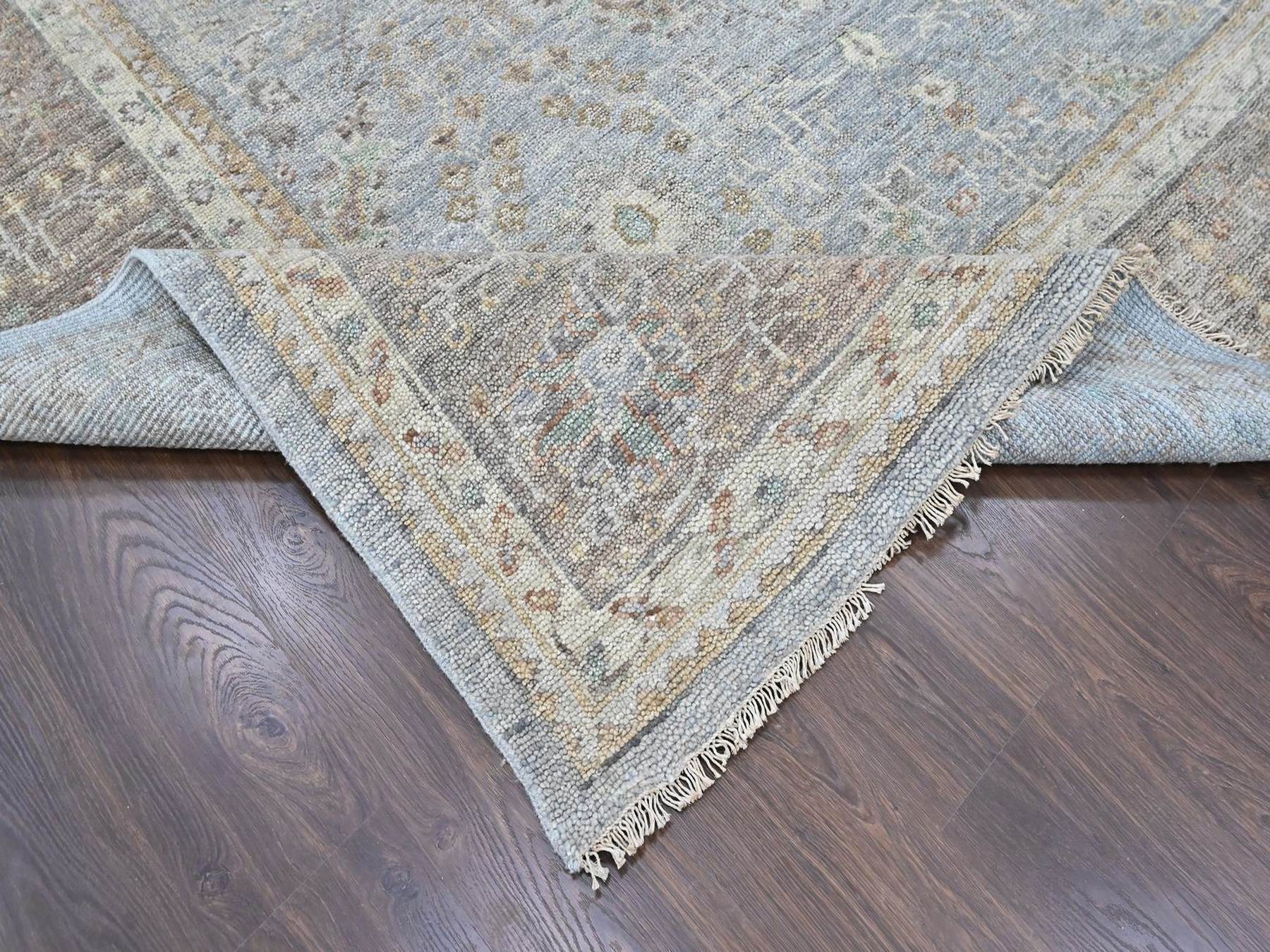 Oushak Oushak hand-knotted wool rug in Gray & Brown, 11'10" x 14'9" — SKU O010493 (view 6)