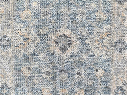 Blue 2'0" x 3'0" Oushak And Peshawar Hand knotted Wool Rug - Sku: O010494