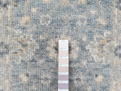 Blue 2'0" x 2'11" Oushak And Peshawar Hand knotted Wool Rug - Sku: O010495
