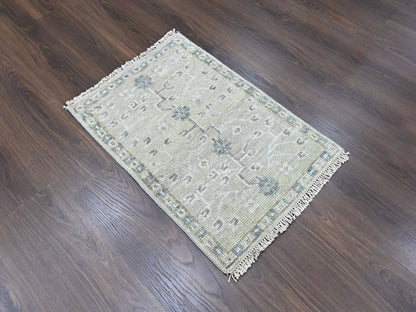 Green 2'0" x 2'11" Khotan and Samarkand Hand knotted Wool Rug - Sku: O010498