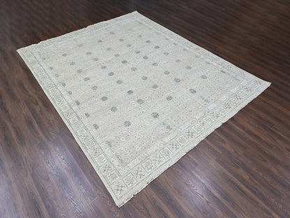 Green 11'11" x 14'11" Khotan and Samarkand Hand knotted Wool Rug - Sku: O010501