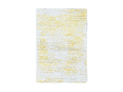 Modern / Contemporary hand-knotted wool/silk rug in Yellow, 2'1" x 3' — SKU O010503