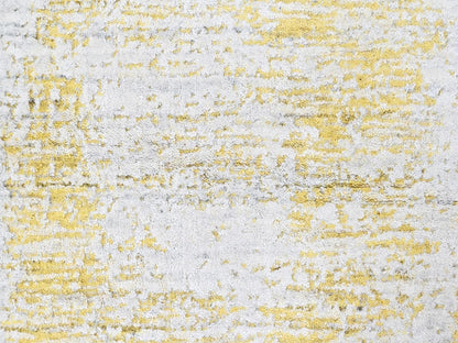 Modern / Contemporary hand-knotted wool/silk rug in Yellow, 2'1" x 3' — SKU O010503 (view 4)