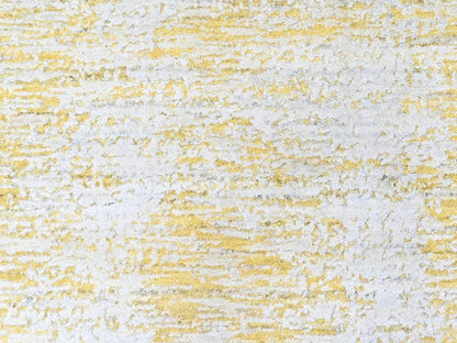 Modern / Contemporary hand-knotted wool/silk runner in Yellow, 2'6" x 8' — SKU O010506 (view 5)