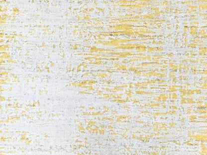 Modern / Contemporary hand-knotted wool/silk runner in Yellow, 2'6" x 10' — SKU O010507 (view 5)