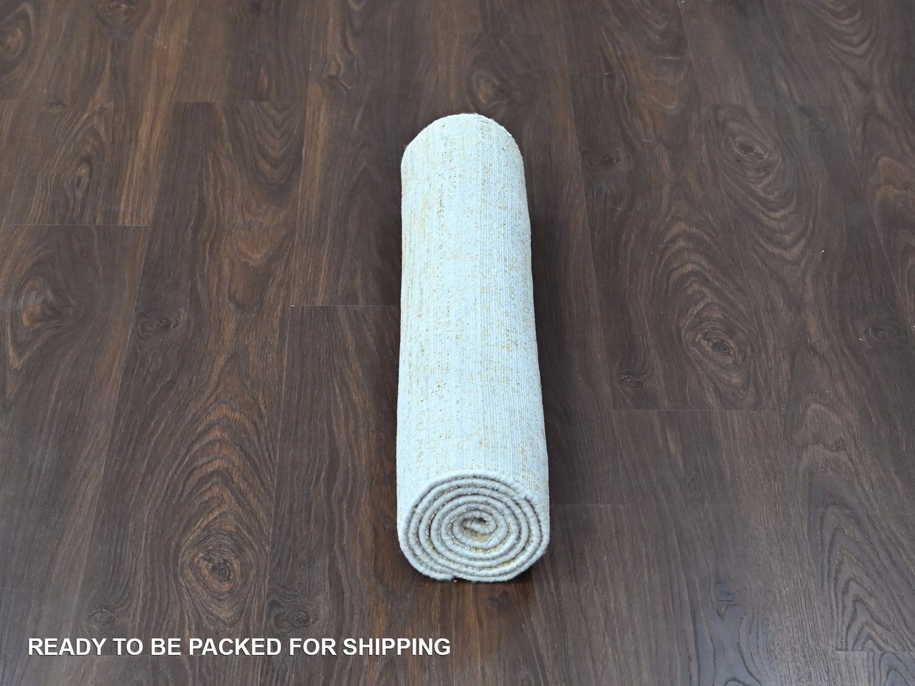 Modern / Contemporary hand-knotted wool/silk runner in Yellow, 2'7" x 6'1" — SKU O010509 (view 6)