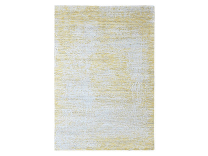 Modern / Contemporary hand-knotted wool/silk rug in Yellow, 5'11" x 9' — SKU O010510
