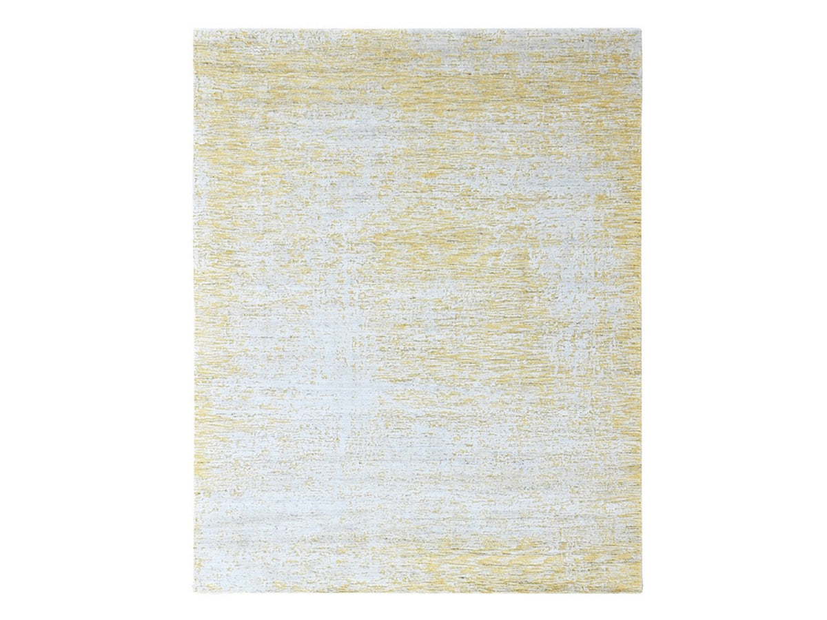 Modern / Contemporary hand-knotted wool/silk rug in Yellow, 8' x 10' — SKU O010511