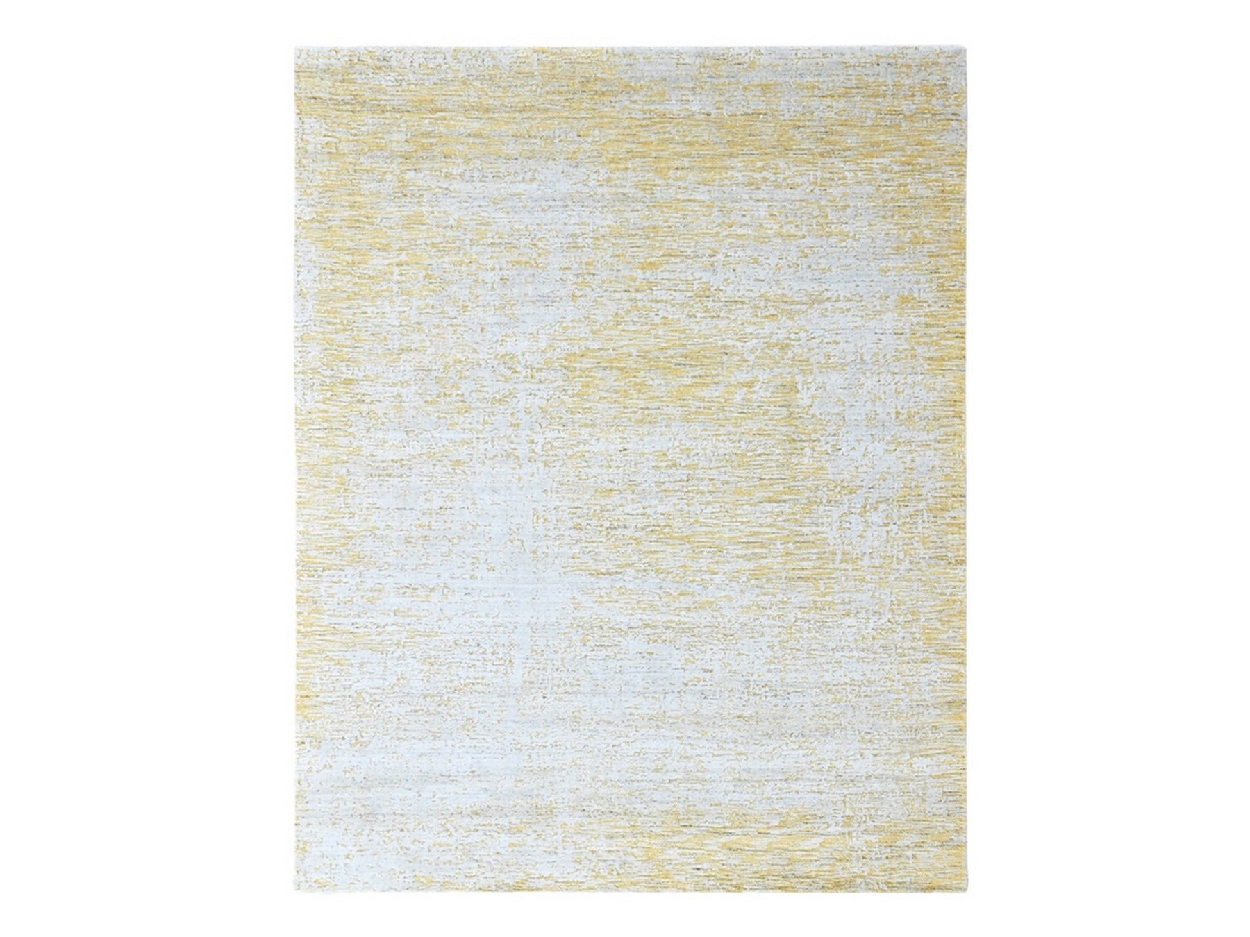 Modern / Contemporary hand-knotted wool/silk rug in Yellow, 8' x 10' — SKU O010512