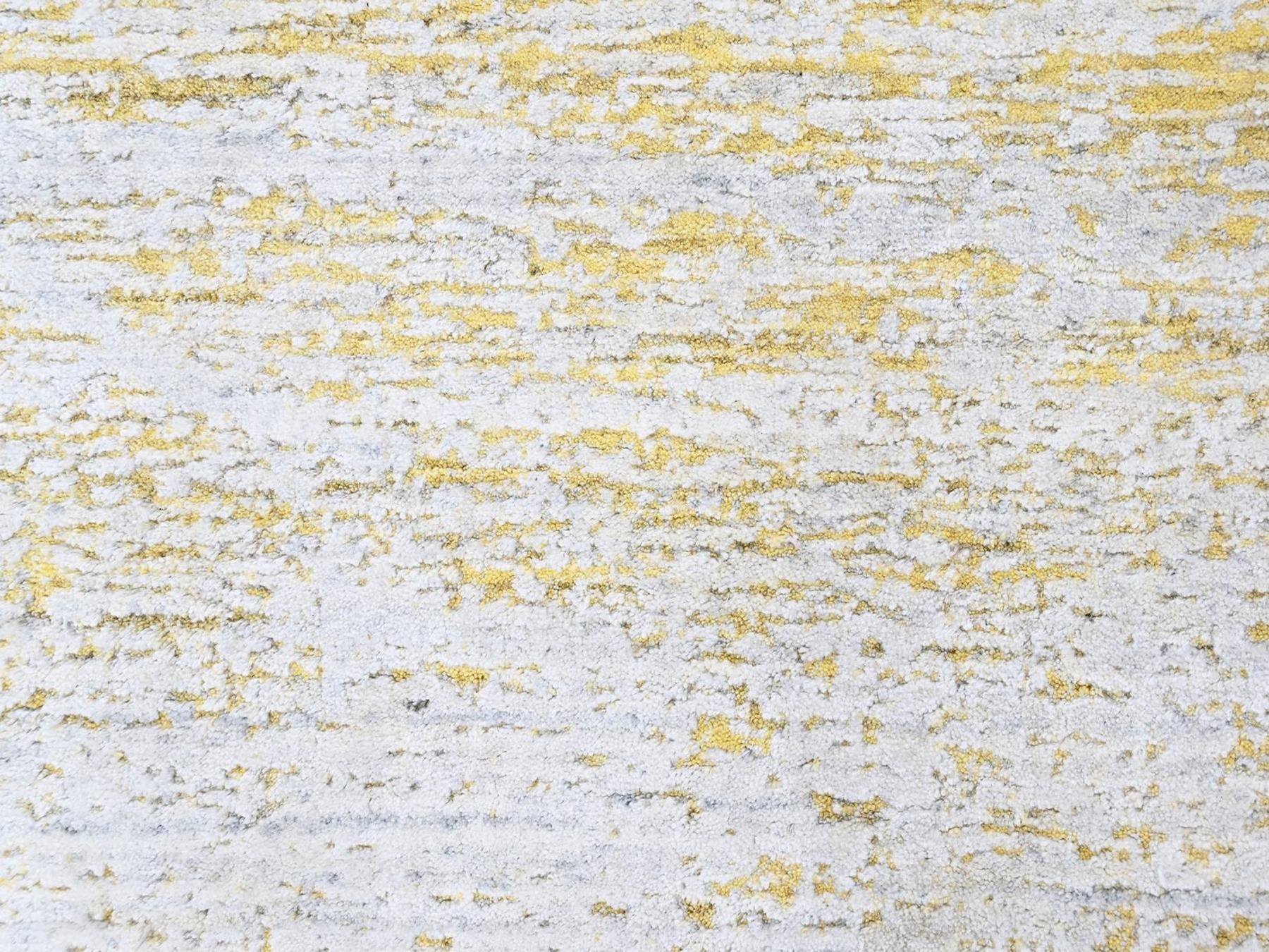 Modern / Contemporary hand-knotted wool/silk rug in Yellow, 8' x 10' — SKU O010512 (view 8)
