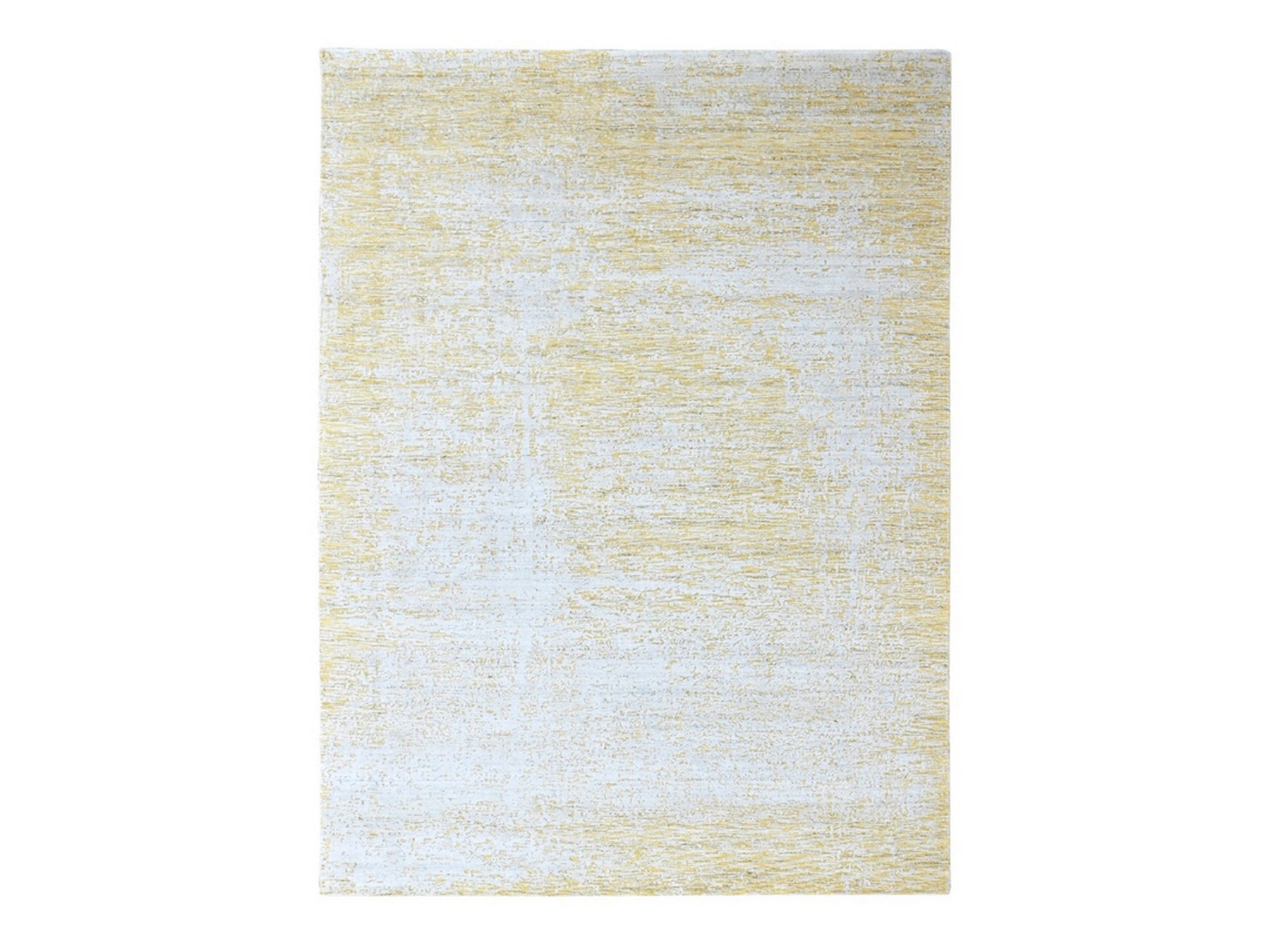 Modern / Contemporary hand-knotted wool/silk rug in Yellow, 9'1" x 12'1" — SKU O010513