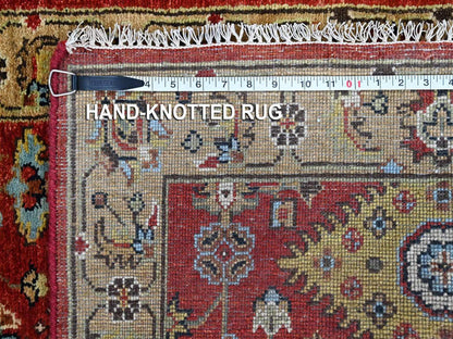 Tribal & Geometric hand-knotted wool runner in Red & Gold, 2'6" x 6'1" — SKU O010525 (view 8)