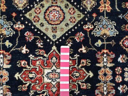 Black 5'0" x 7'0" Tribal & Geometric Hand knotted Wool Rug - Sku: O010526