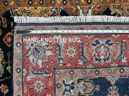 Black 5'0" x 7'0" Tribal & Geometric Hand knotted Wool Rug - Sku: O010526