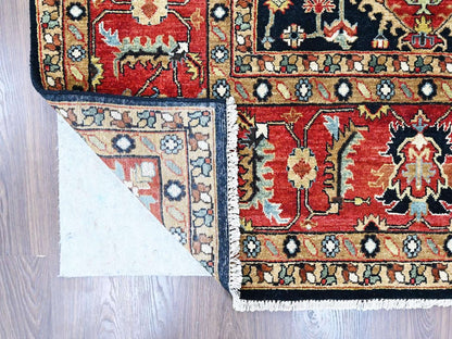 Black 10'0" x 14'1" Tribal & Geometric Hand knotted Wool Rug - Sku: O010527
