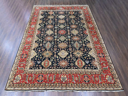 Black 12'0" x 15'2" Tribal & Geometric Hand knotted Wool Rug - Sku: O010528