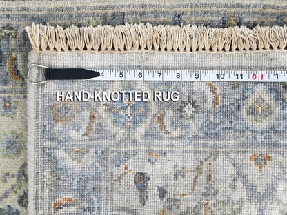 Grey 2'0" x 3'0" Oushak And Peshawar Hand knotted Wool Rug - Sku: O010529