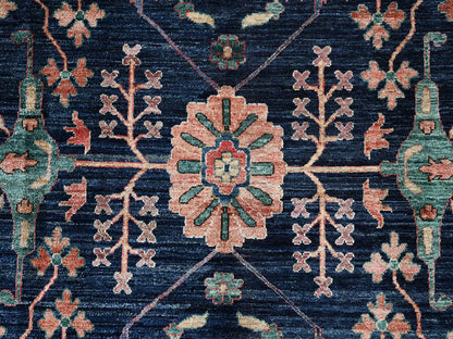 Blue 11'9" x 17'7" Tribal & Geometric Hand knotted Wool Rug - Sku: O01052
