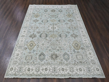 Green 9'1" x 11'11" Tribal & Geometric Hand knotted Wool Rug - Sku: O010532