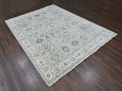 Green 9'1" x 11'11" Tribal & Geometric Hand knotted Wool Rug - Sku: O010532