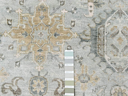 Green 9'1" x 11'11" Tribal & Geometric Hand knotted Wool Rug - Sku: O010532