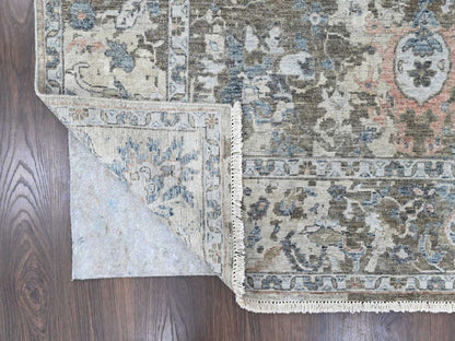 Blue 8'4" x 11'4" Oushak And Peshawar Hand knotted Wool Rug - Sku: O010533