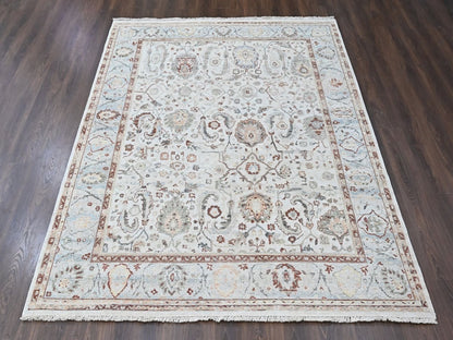 Mahal Oushak hand-knotted wool rug in Ivory & Gray, 8' x 9'9" — SKU O010534 (view 2)