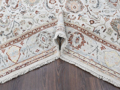 Mahal Oushak hand-knotted wool rug in Ivory & Gray, 8' x 9'9" — SKU O010534 (view 5)