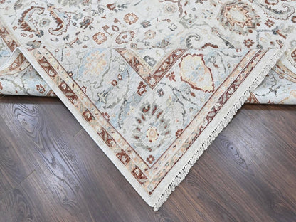 Mahal Oushak hand-knotted wool rug in Ivory & Gray, 8' x 9'9" — SKU O010534 (view 6)