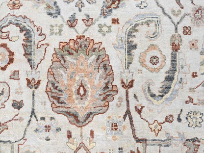 Mahal Oushak hand-knotted wool rug in Ivory & Gray, 8' x 9'9" — SKU O010534 (view 8)