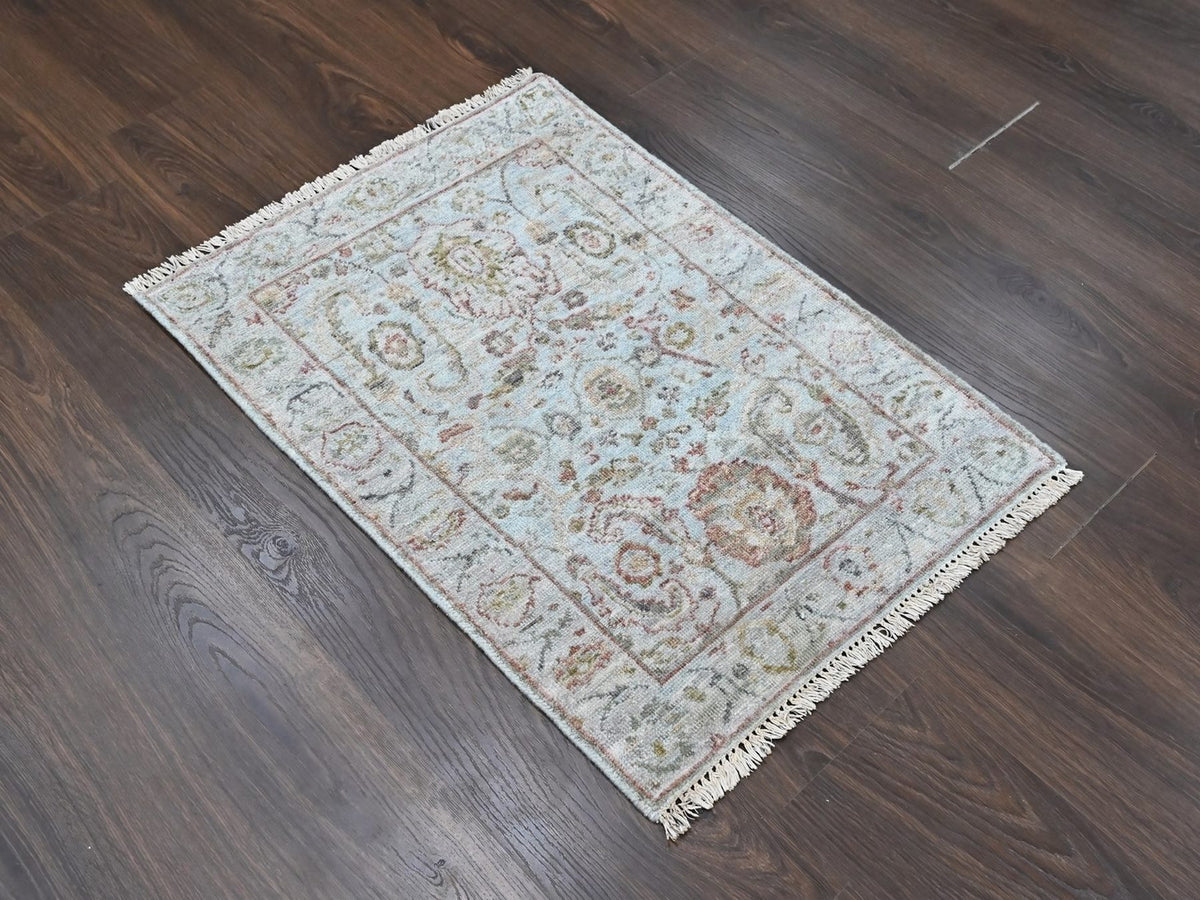 Mahal Oushak hand-knotted wool rug in Gray, 2' x 2'10" — SKU O010535 (view 2)