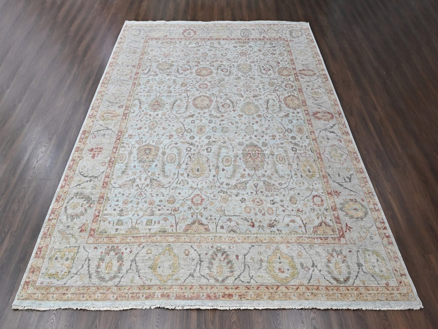 Mahal Oushak hand-knotted wool rug in Gray, 12' x 14'11" — SKU O010536 (view 2)