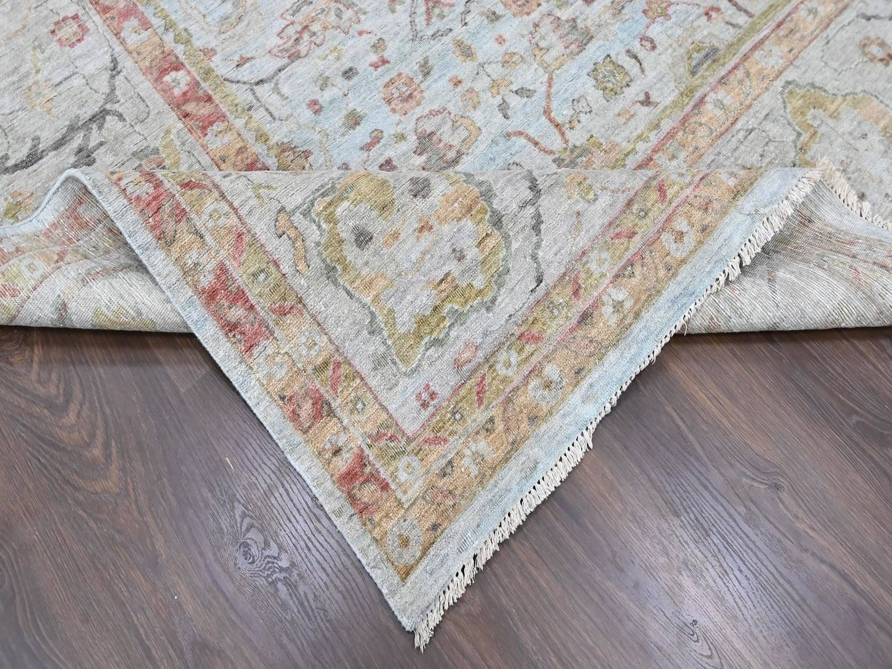 Mahal Oushak hand-knotted wool rug in Gray, 12' x 14'11" — SKU O010536 (view 6)