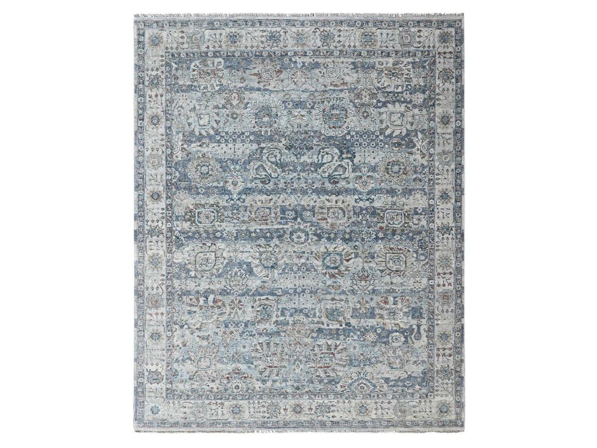 Oushak hand-knotted wool rug in Gray & Ivory, 8' x 10'1" — SKU O010537
